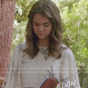 Printed Top with Cape Sleeves by Zara